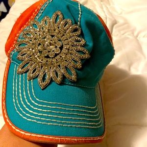 Baseball cap with rhinestones